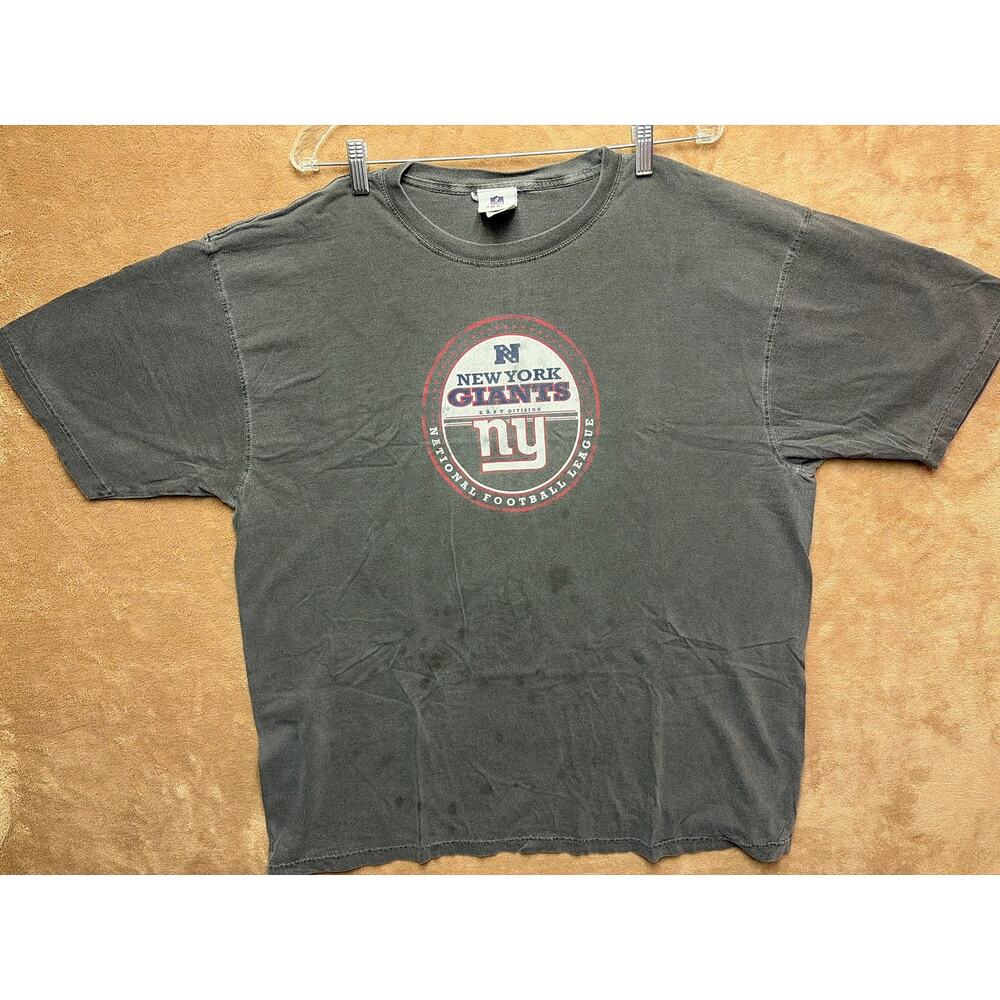 Vintage 90s NY Giants T Shirt XL Distressed Charcoal Grey Screen Stars NFL As Is